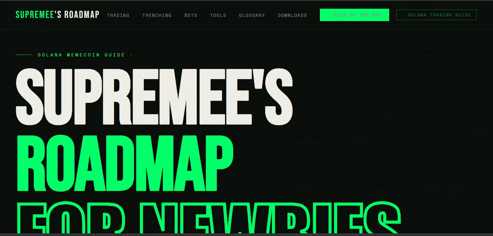 Supremee's Roadmap homepage